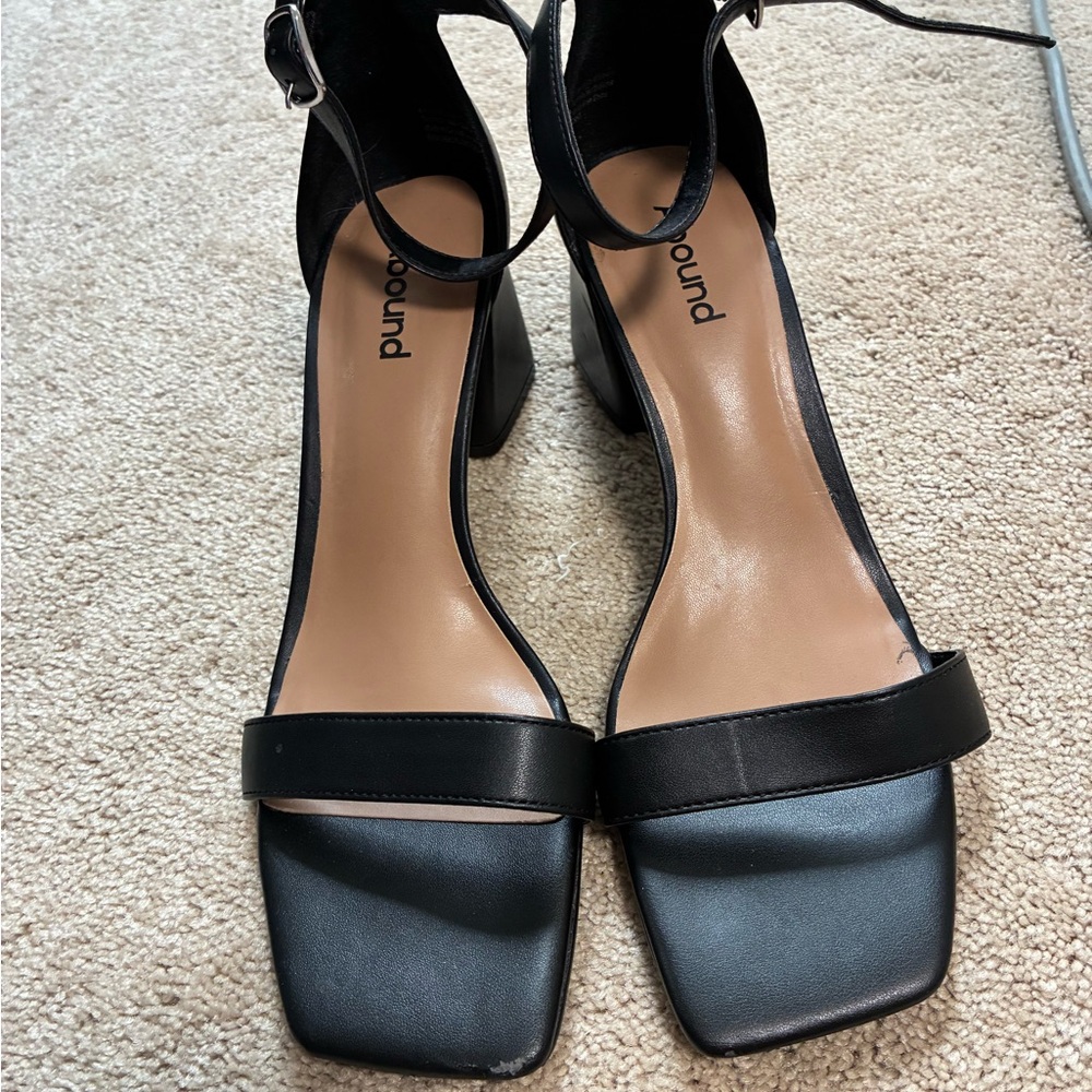Abound Black Strappy Heels